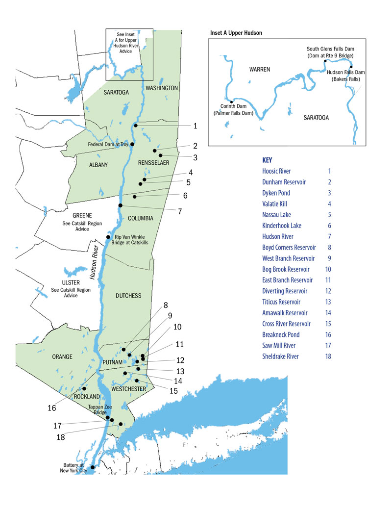 Map of the Hudson Valley Region