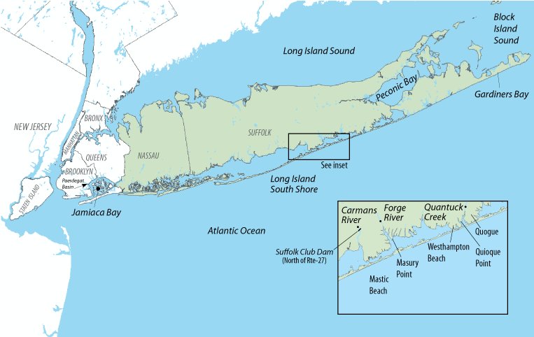 Map of Long Island Marine Waters