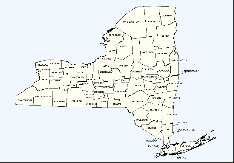 new york state map by county. county map of New York State