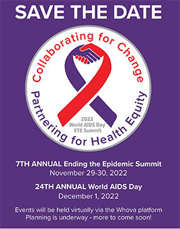 Image of Save the Date information for World AIDS Day/ETE Summit 2022