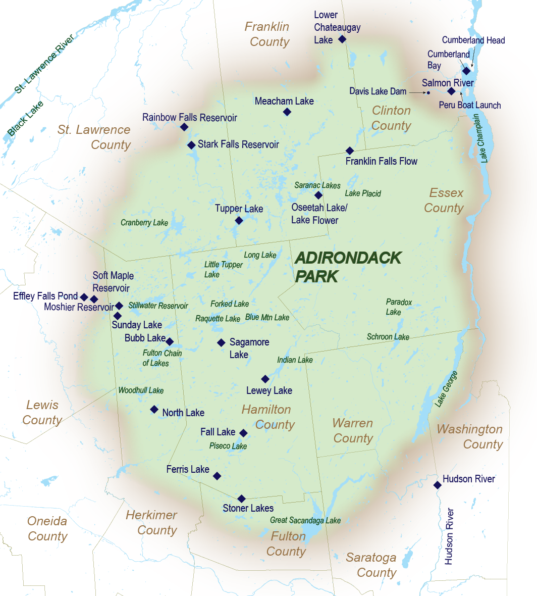 Map of the Adirondack Region