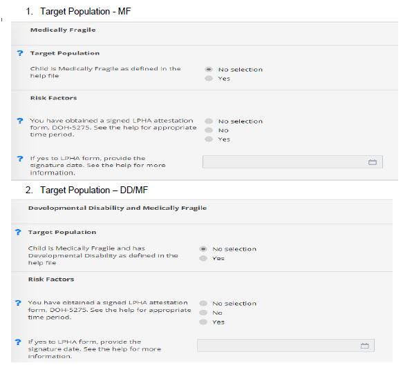 Target Populations MF and DD/MF