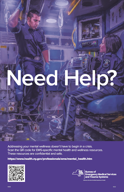 Image of two EMS providers in the back of an ambulance. Art by Dan Sundahl