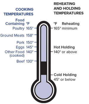 Picture of Food thermometer with cooking and holding temperatures